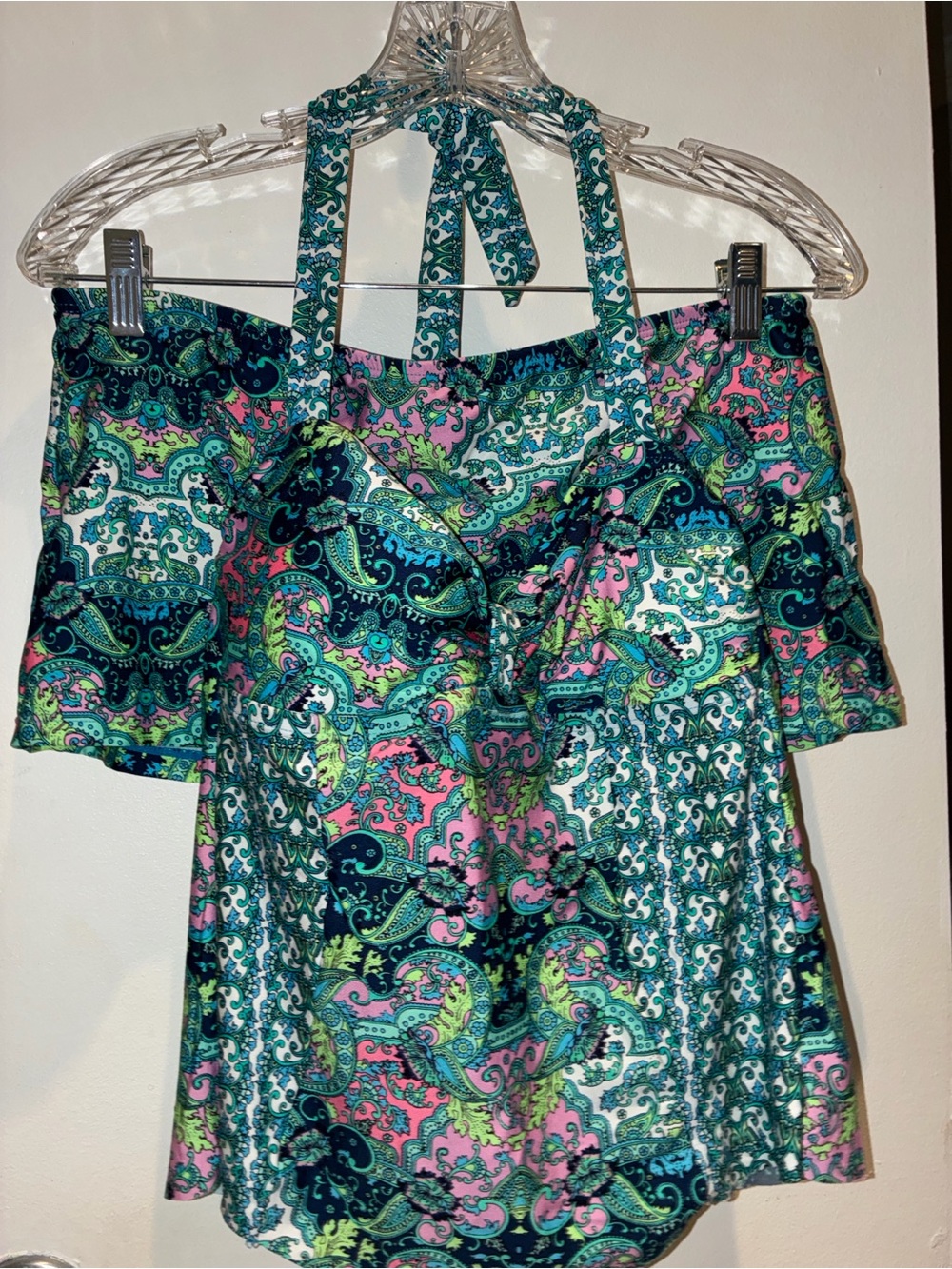 Vintage Kenneth Cole Reaction Women’s Paisley Halter Top & Skirt Bottoms Set